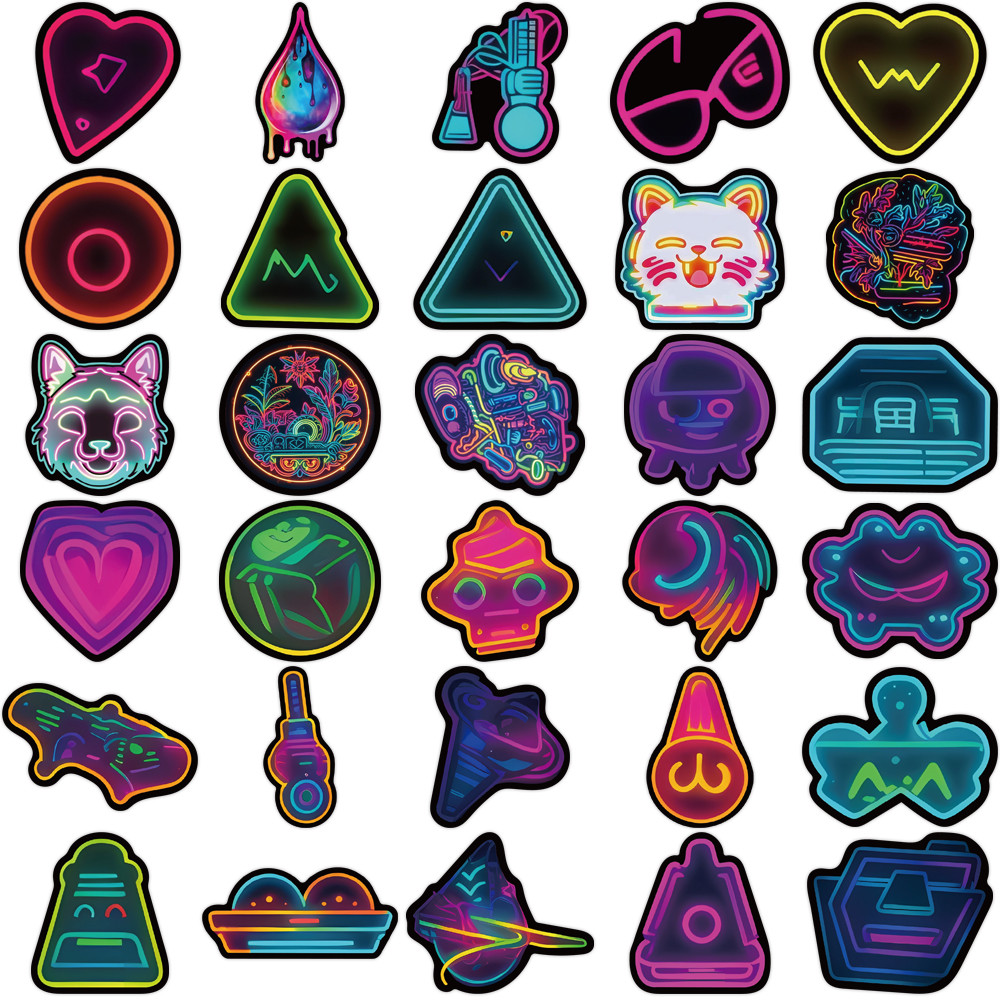 60-Piece Neon Style Stickers - - огляд і ціна Electronics Gadgets Store
