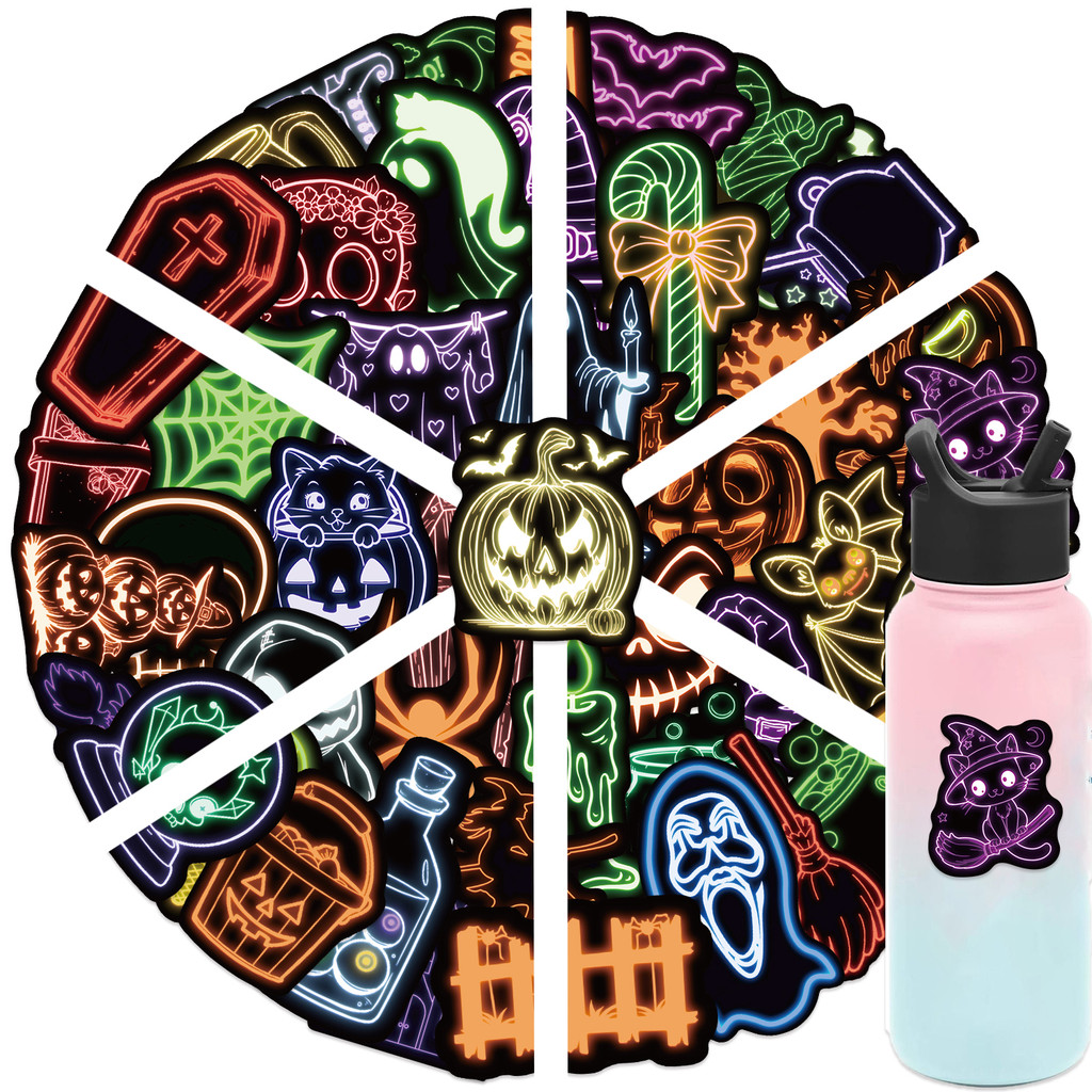 50-Piece Neon Halloween Sticke - огляд і ціна Electronics Gadgets Store